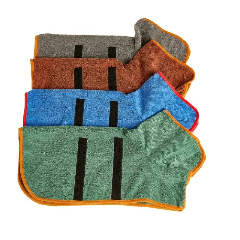 Pet Bathrobe Adjustable Absorbent Towel for Large Medium Small Dog Super Fast Drying Moisture Bath Robe